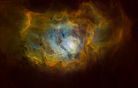 The Lagoon Nebula, M8 Hubble palette image
