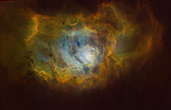 The Lagoon Nebula, M8 Hubble palette image